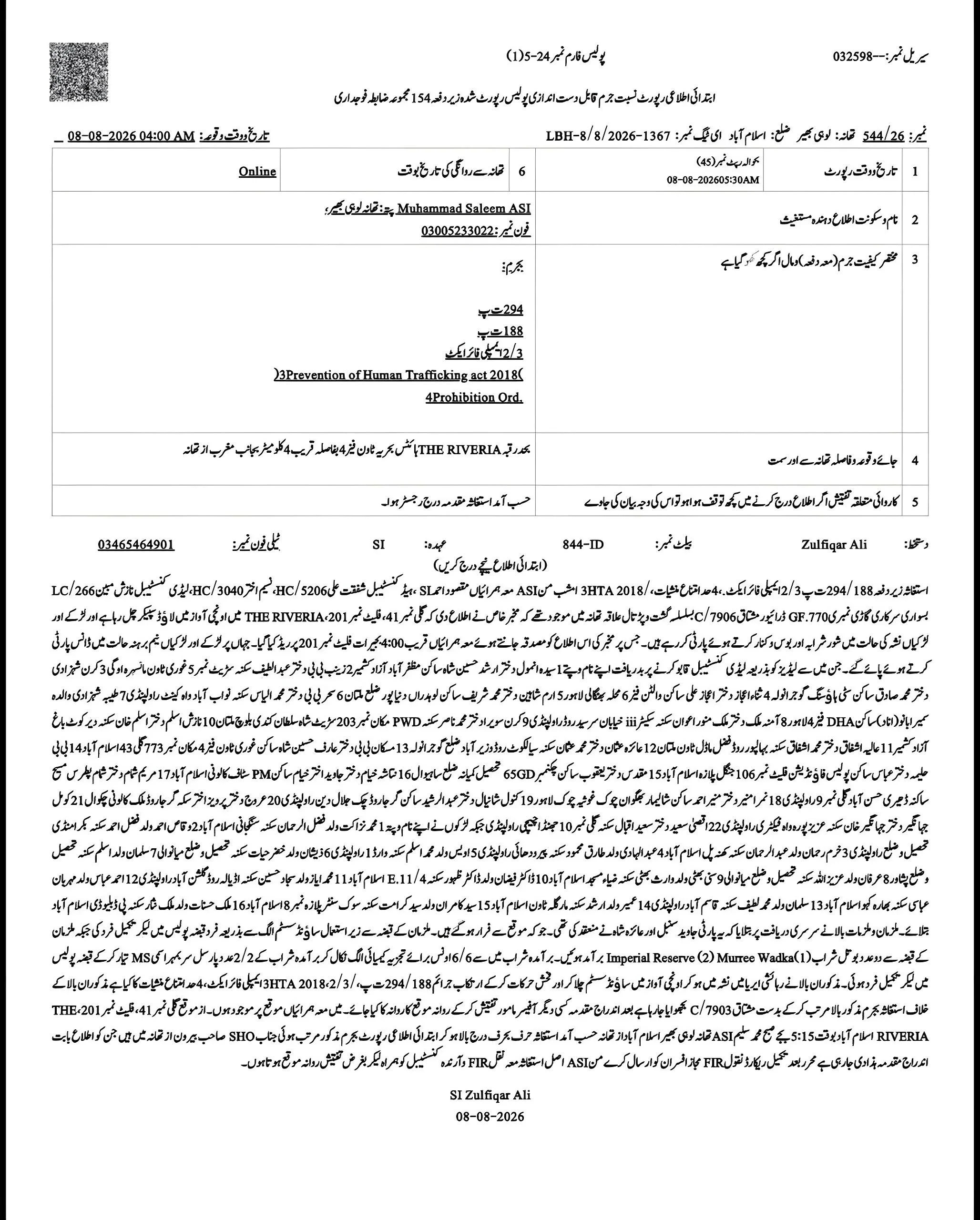 لوہی بھیر،غیر اخلاقی ڈانس پارٹی پر پولیس کا چھاپہ، 38 نوجوان گرفتار