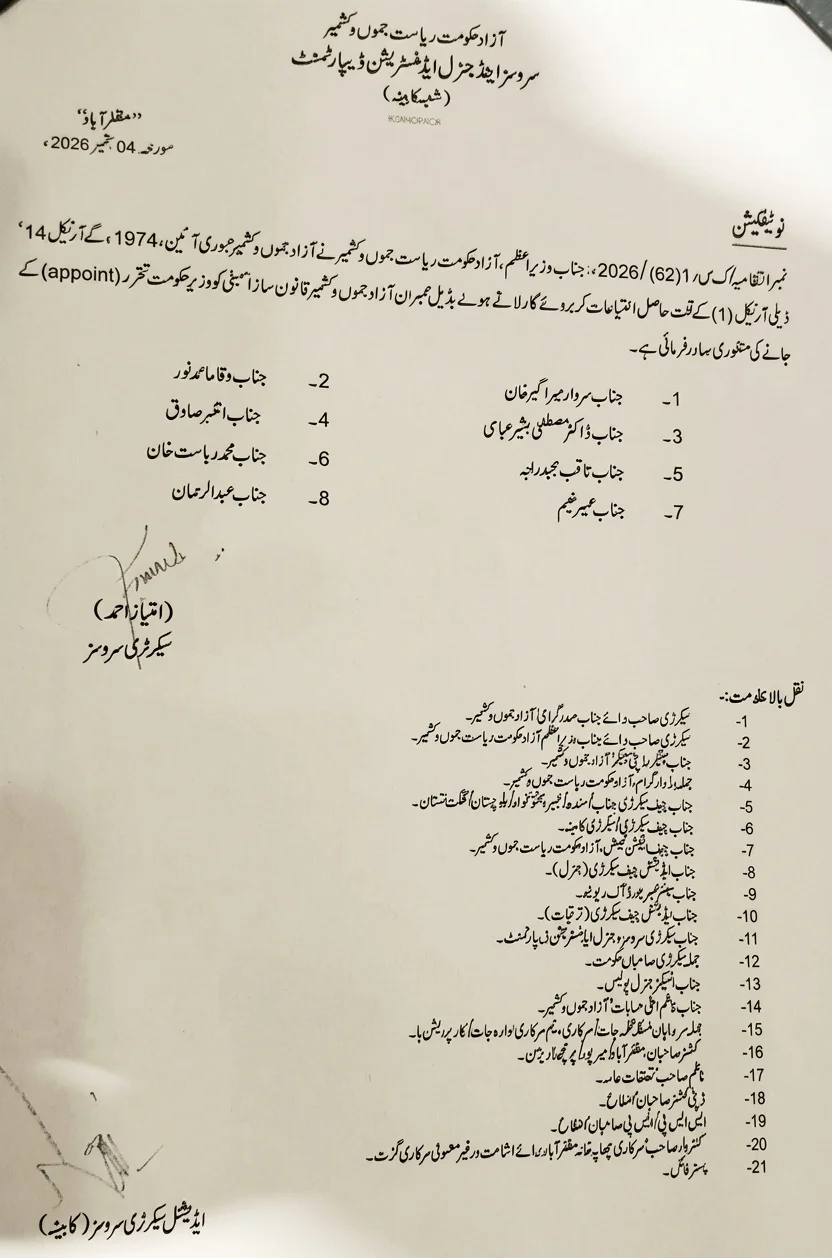آزاد جموں و کشمیر کی نئی 8 رکنی کابینہ نے حلف اٹھا لیا