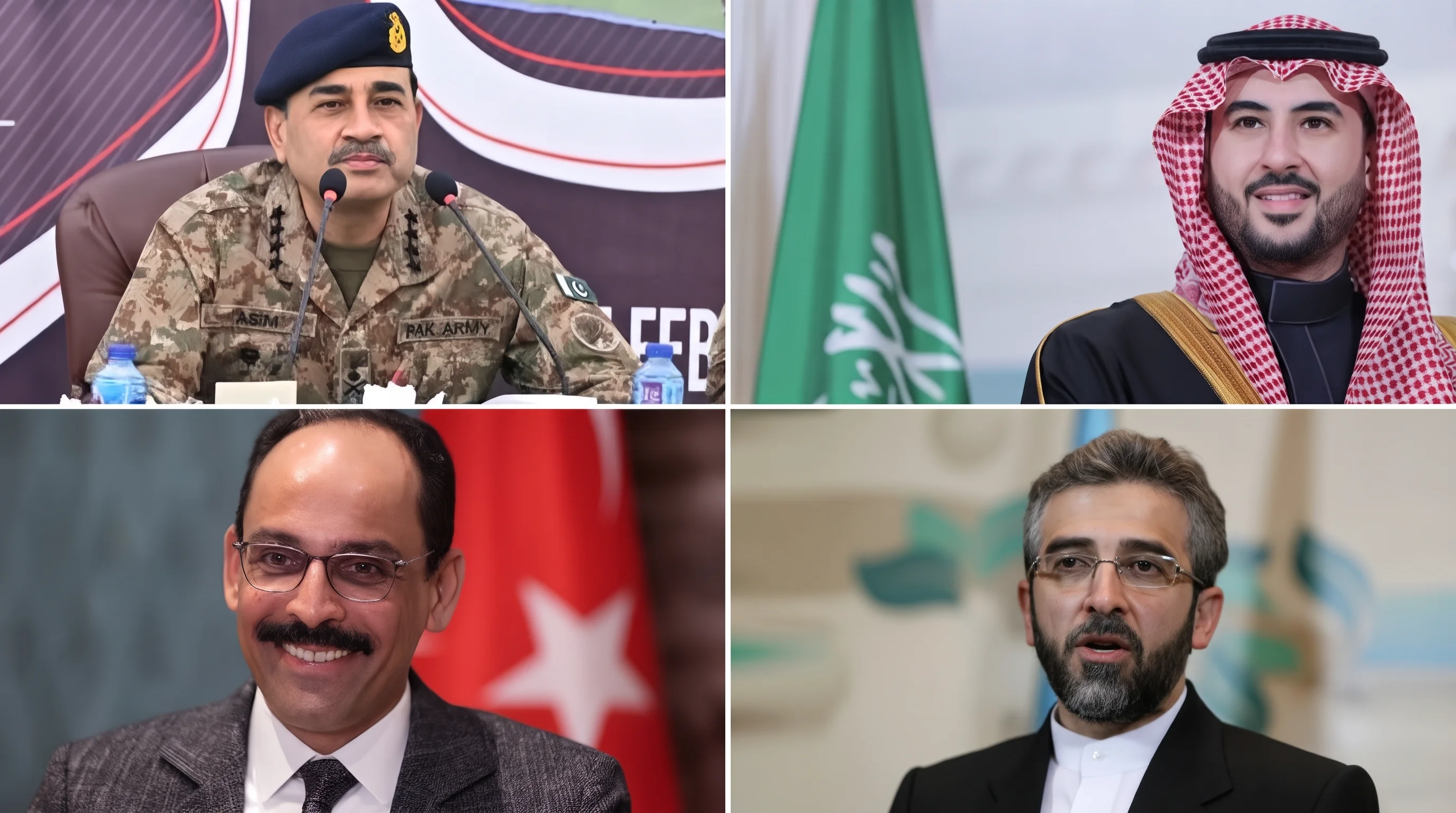 فیلڈمارشل، سعودی وزیرِ دفاع اور ترک انٹیلیجنس سربراہ ایرانی حکام کے ساتھ مشترکہ اجلاس میں شرکت کرینگے