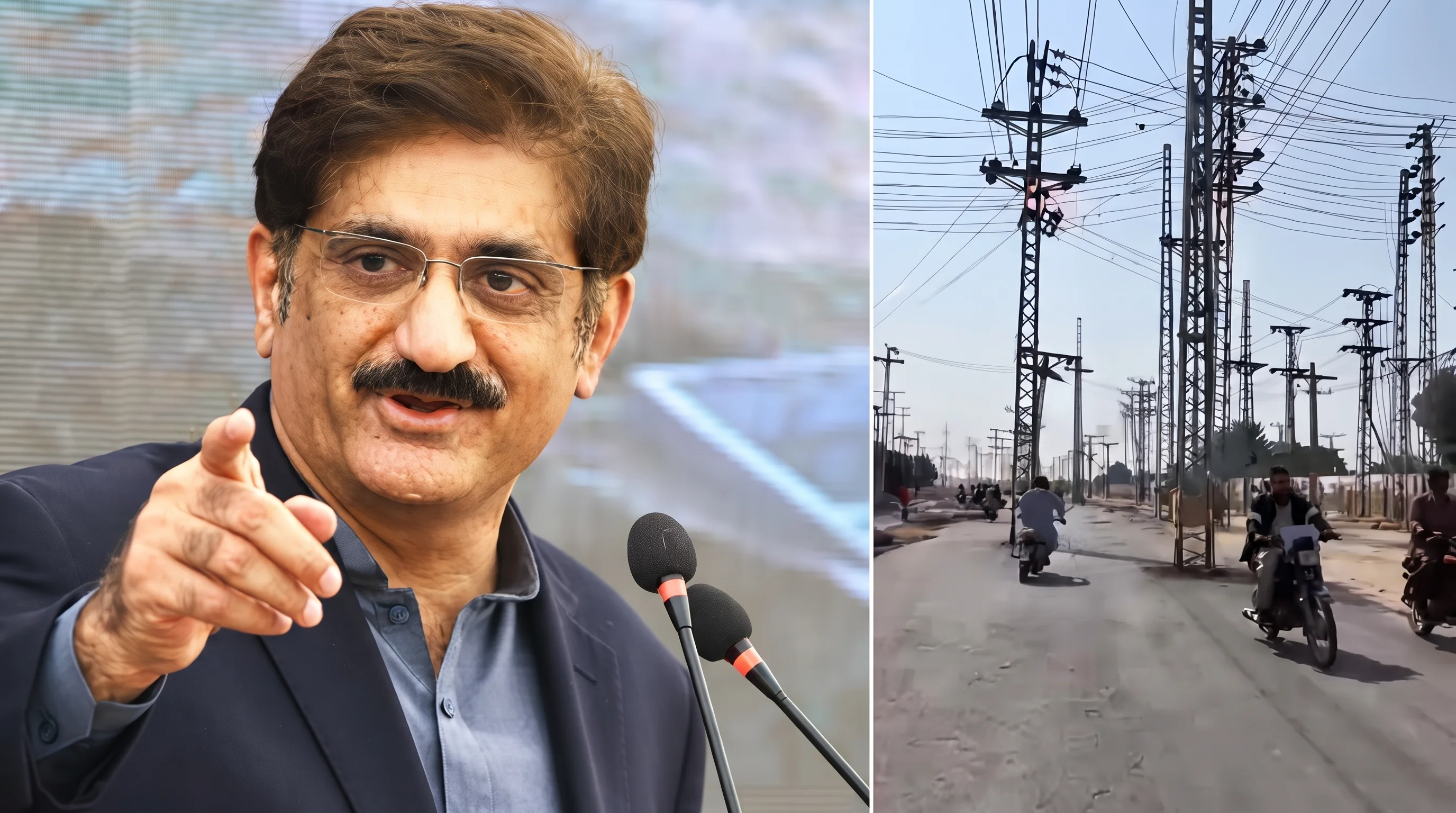 حیدرآباد میں کھمبے ہٹائے بغیر سڑک تعمیر کرنا منصوبہ بندی کا حصہ تھا،وزیراعلیٰ سندھ